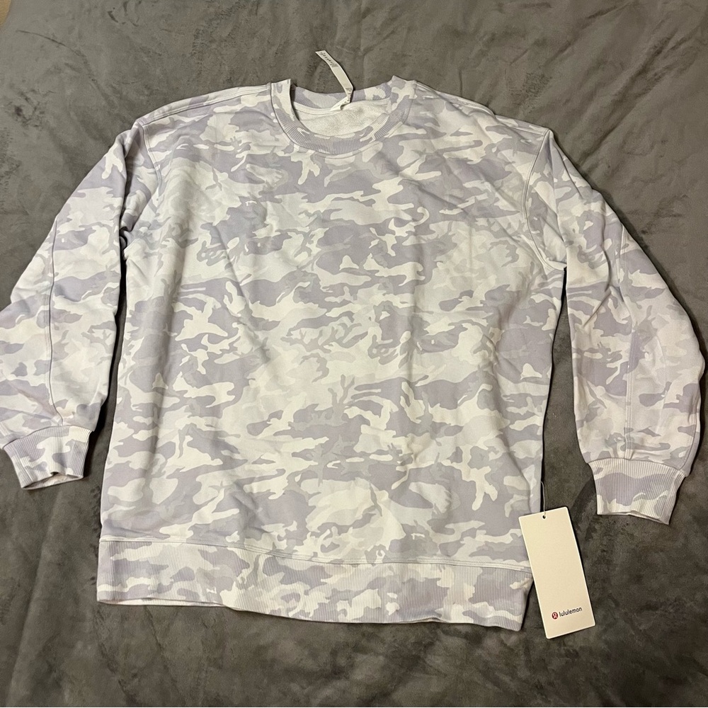 NWT Lululemon Purple Camo Perfectly Oversized Crew Pullover Sweatshirt